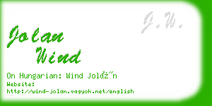 jolan wind business card